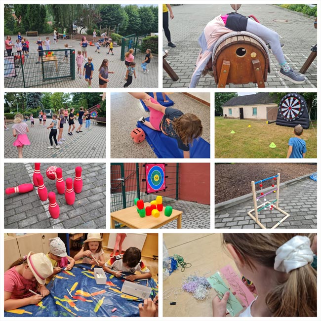 Sommer-Spielefest ein bunter Spieletag in der Grundschule Langenwolmsdorf